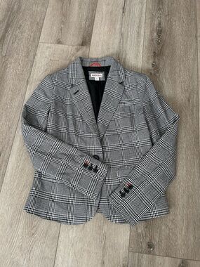 Merona Black and White Plaid Blazer
